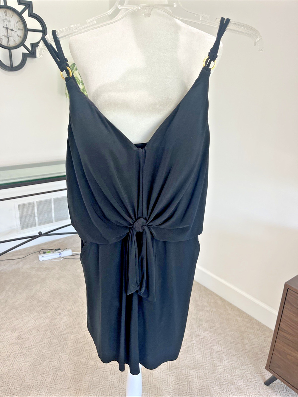Miraclesuit Magicsuit Obi One Kami Swim Dress Swimsuit Black Pockets Sz 8 NEW
